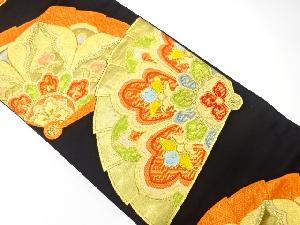 アンティーク　桧扇に華紋織り出し袋帯（着用可）